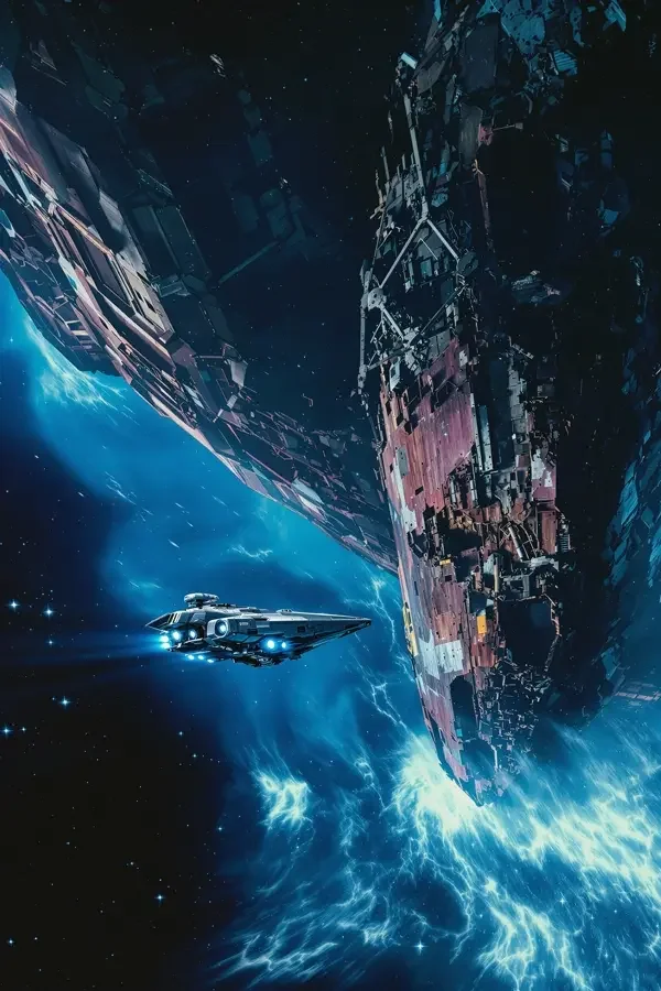 《轨道之外》2026 年欧美大片封面海报：漂过冷蓝色气态巨行星的补给飞船